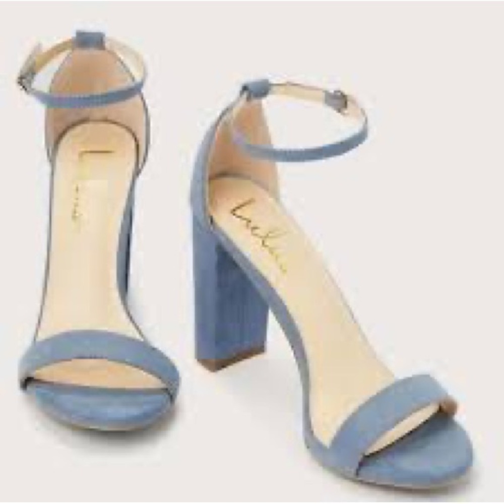 Lulu's Blue Ankle Strap Heels